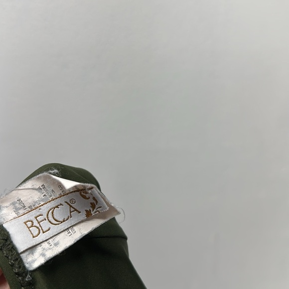 Becca Siren One Piece Swimsuit Bathing Suit Eyelet Boho Moss Green Size L Large - Picture 8 of 10